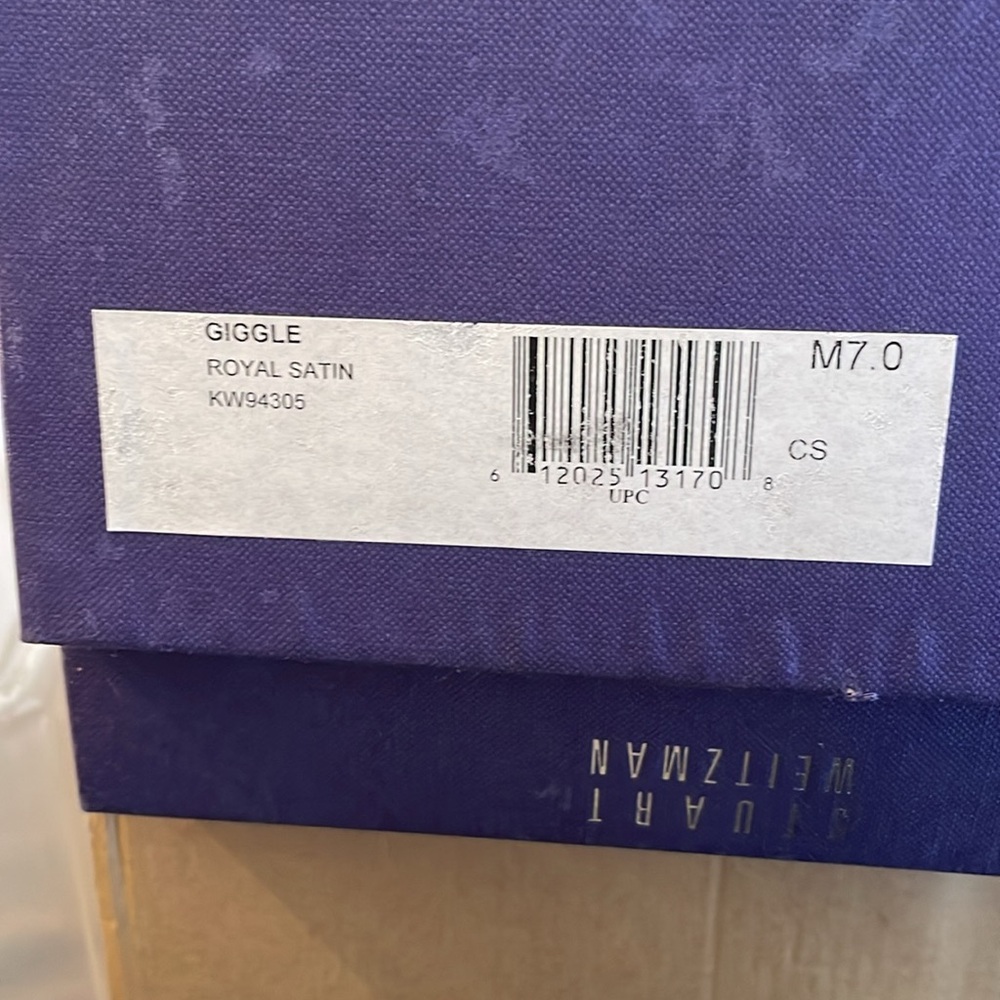 Stuart Weitzman Giggle Royal Blue Satin Women's Heels size 7 💙🦋 - Picture 3 of 11